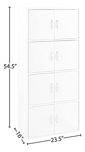 Hodedah Bookcase - color: White