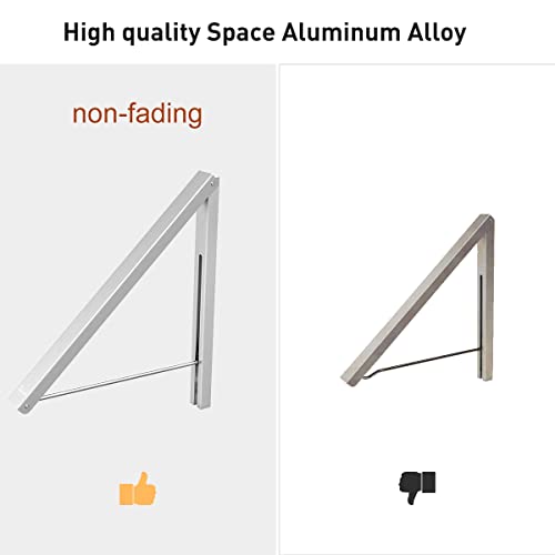Wall Mounted Drying Rack Clothes Hanger Folding Wall Coat Racks Aluminum Home Storage Organiser Space Savers - color: Silver 1