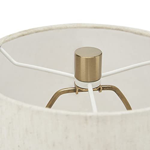 Nourison Home 16" Cream Natural Textured Ceramic Accent Table Lamp, Farmhouse, Boho, for Bedroom, Living Room, End Table, Coffee Table Lamp
