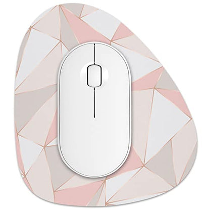 Rimilak Small Mouse Pad 6 x 7 Inch, Irregular Mini Mouse Pad with Non-Slip Rubber Base, Waterproof Compact Mouse Mat for Laptop Computer Wireless Mouse Keyboard Home Office Travel, Pink Marble - color: Pink Triangle Marble, size: 7L x 6W inches