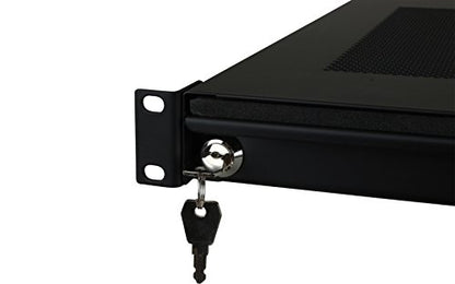 Penn Elcom EX-6301B 19 Inch Rack Mountable Vented Laptop/Tablet Drawer with Foam Wrist-Pad Support, Key Lock and Rear Cable Access - size: 19-Inch