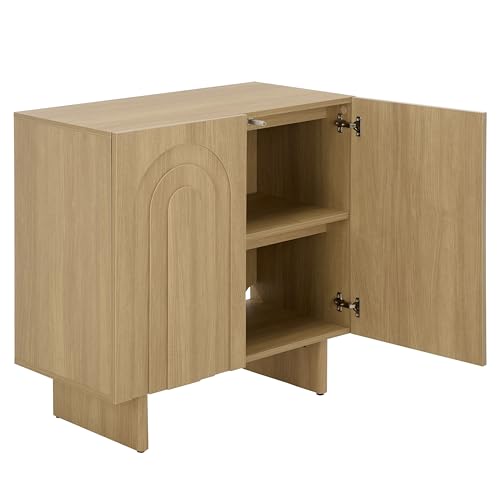 SAFAVIEH Furniture - Simi Media Stand for TVs up to 28" - Natural Brown Compact Entertainment Media Console - Storage Cabinet for Living Room, Bedroom (MED3119A) - color: Natural