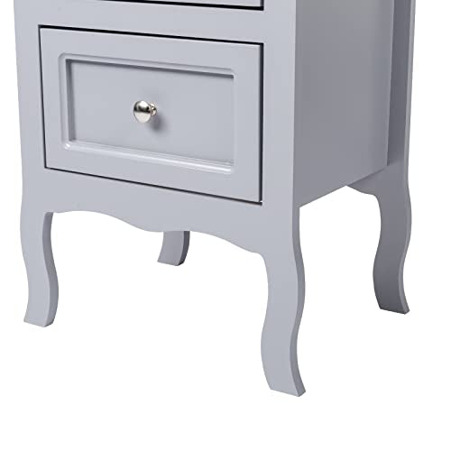 Bonnlo Gray Nightstand Set of 2, Nightstands with 2 Drawers, Bed Side Table/Night Stand, Small Nightstand for Bedroom, Small Spaces, College Dorm, Kids’ Room, Living Room, Wood, 16W x 12D x 24H, Grey - color: Grey