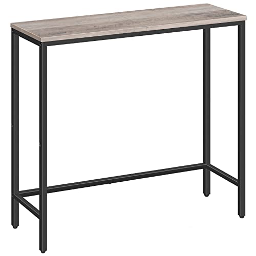 HOOBRO Narrow Console Table, 29.5" Small Entryway Table, Thin Sofa Table, Side Table, Display Table, for Hallway, Bedroom, Living Room, Foyer, Greige and Black BG75XG01 - color: Greige + Black