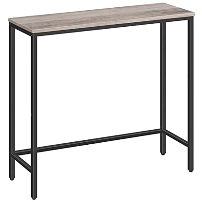 HOOBRO Narrow Console Table, 29.5" Small Entryway Table, Thin Sofa Table, Side Table, Display Table, for Hallway, Bedroom, Living Room, Foyer, Greige and Black BG75XG01 - color: Greige + Black