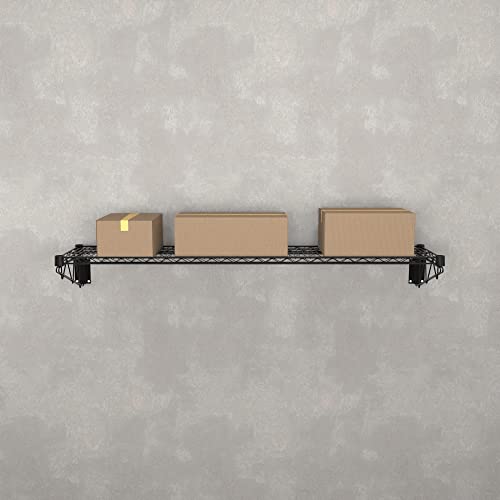 14" x 60" Black Epoxy Wire Wall Mount Shelf - color: Black, size: 14" x 60"