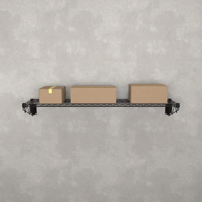 14" x 60" Black Epoxy Wire Wall Mount Shelf - color: Black, size: 14" x 60"