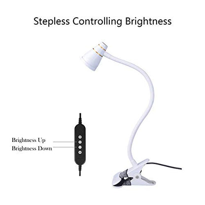 LED Clip Desk Lamp, Headboard Light with Strong Clamp, Bed Reading Light with 3000k-6500K Adjustable Color Temperature Options for Brighter Illumination (Milky White) - color: Milky White