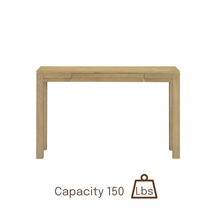 Flow 47-Inch Console Table, Modern Solid Wood Entryway Table with Hidden Drawer, Waterproof & Heat Resistant, Narrow Table for Hallway, Living Room & Foyer, Sand - color: Sand, size: 47 Inch, style: Console