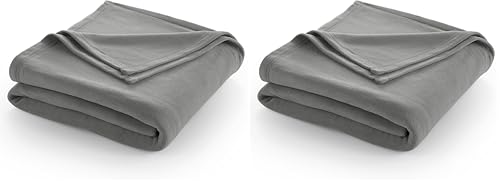 Twin Size Fleece Bed Blanket | Comfy Supersoft Fleece Blanket – All-Season Light Weight Throw Blanket | Luxuriously Soft | Throw Blanket for Couch and Sofa | Machine Wash | Gray | (Pack of 2) - color: Grey, size: Twin (Pack of 2)