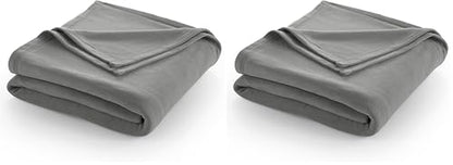 Twin Size Fleece Bed Blanket | Comfy Supersoft Fleece Blanket – All-Season Light Weight Throw Blanket | Luxuriously Soft | Throw Blanket for Couch and Sofa | Machine Wash | Gray | (Pack of 2) - color: Grey, size: Twin (Pack of 2)