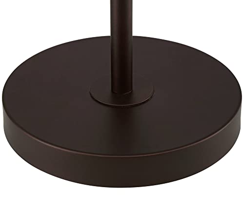 360 Lighting Caper 60 1/2" Tall Bronze Table Floor Lamp with USB and Outlet | Modern Tray AC Power in Base 5 Metal Off White Fabric Drum Shade for Living Room Reading House Bedroom - color: Bronze - Single