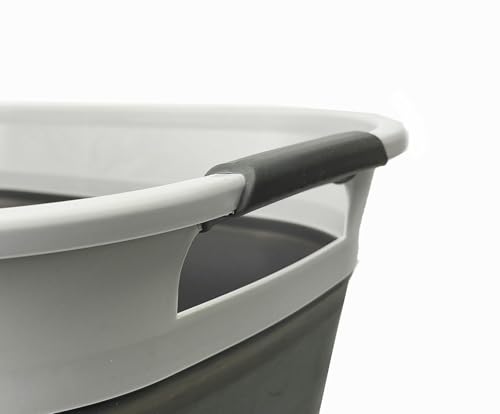 SAMMART 40L (10.5 Gallon) Collapsible Plastic Laundry Basket - Foldable Pop Up Storage Container/Organizer - Portable Laundry Hamper - Space Saving (1, Grey) - color: Grey