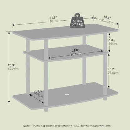 Arau TV Stand for up to 32 inch TV, Entertainment Center with Open Shelves, Easy Assembly, for Living Room, Olive Oak/Black - color: Olive Oak/Black
