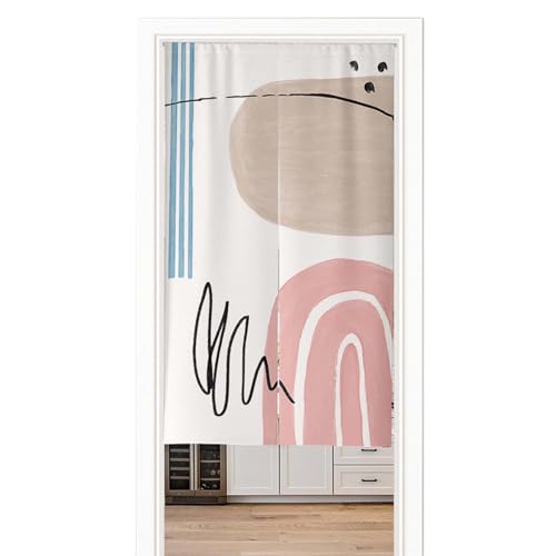 Doorway Curtain Panel Divider, Curtain for Doorway Privacy and Partition, Blackout Door Curtain Panel, Adjustable Tension Rod Installation, Light Blocking Performance - color: N, size: 26x35in