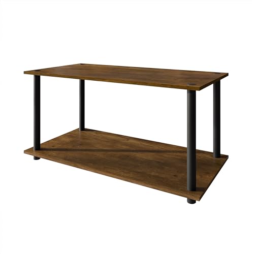 Coffee Table with Open Storage Shelf, Modern Design, Brown - color: Brown