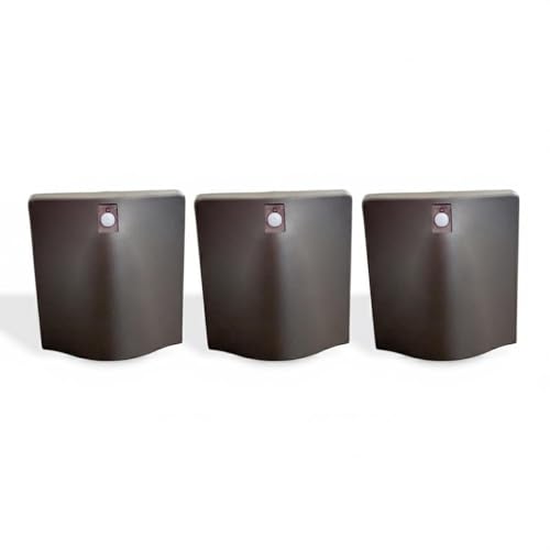 Bronze 9W 600LM Mini Square Wall Sconce, Outdoor Wall Light | Indoor Outdoor Emergency Battery Wall Pack, Porch Light, 120 277VAC, Photocell, Brown 3P, IP65 Waterproof Aluminum Housing - color: Brown, size: 3