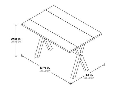 OSP Home Furnishings McKayla Flip-Top Expanding Desk to Dining Table, Distressed Brown Finish