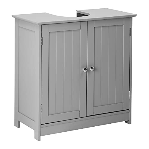 Bonnlo Pedestal Under Sink Storage Bathroom Vanity with 2 Doors Traditional Bathroom Cabinet Space Saver Organizer 23 5/8" x 11 7/16" x 23 5/8" (L x W x H) (Grey) - color: Grey