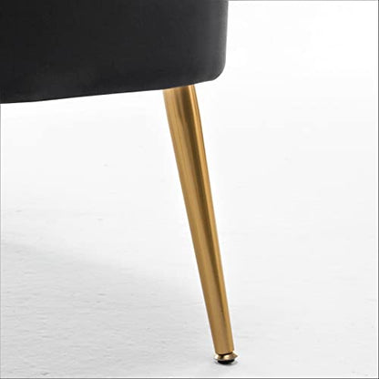 Container Furniture Direct Modern Velvet Accent Chair for Living Room, Bedroom, or Entryway, Stylish and Comfortable Armless Design with Metal Legs, Black - color: Black