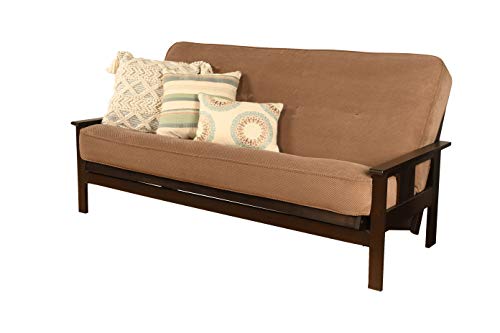 Kodiak Furniture Monterey Futon Set, No Drawers, with Espresso Base and Marmont Mocha Mattress - color: Marmont Mocha, size: No Drawers, style: Espresso Finish