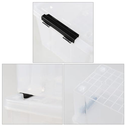 40 Quart Large Plastic Storage Bins with Lids, Clear Storage Tote with Wheels, 4 Packs - size: 40 Quart