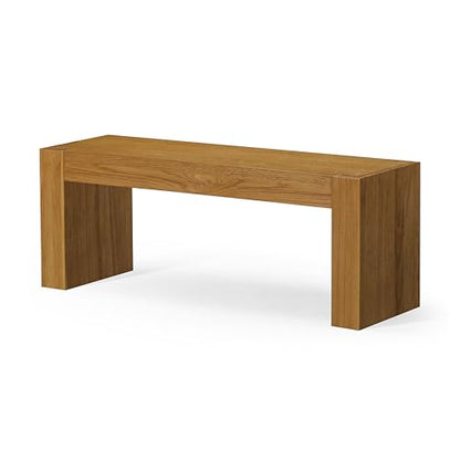 Maven Lane Zeno Bench, Natural Solid Wood | Handcrafted Solid Wood Bench, Ideal for the Living Room, Entryway, Foot of the Bed, or Extra Dining Table Seating - color: Weathered Natural