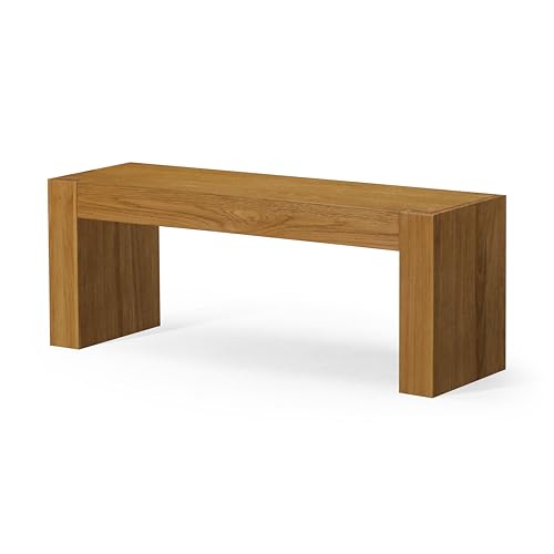 Maven Lane Zeno Bench, Natural Solid Wood | Handcrafted Solid Wood Bench, Ideal for the Living Room, Entryway, Foot of the Bed, or Extra Dining Table Seating - color: Weathered Natural