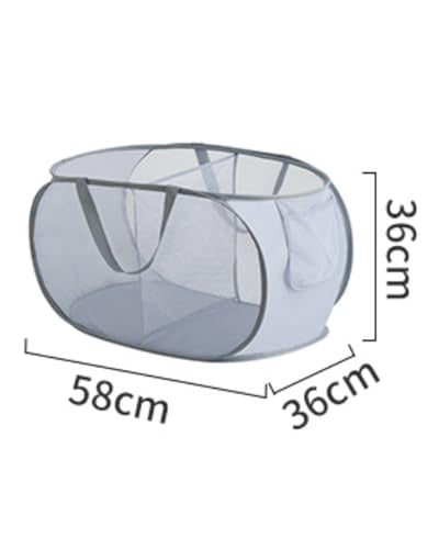 Collapsible Laundry Basket Foldable Pop-Up Mesh Hamper with Compartments and Handles, Breathable Clothes Organizer BLC733-03 - color: Grey, size: 22.83'' * 14.17'' * 14.17''