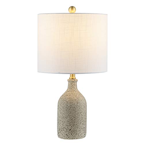 SAFAVIEH Lighting Collection Gunnar Farmhouse Grey Speckled Ceramic 23-inch Bedroom Living Room Home Office Desk Nightstand Table Lamp (LED Bulb Included)