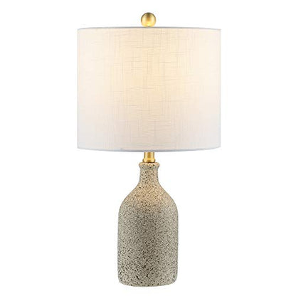 SAFAVIEH Lighting Collection Gunnar Farmhouse Grey Speckled Ceramic 23-inch Bedroom Living Room Home Office Desk Nightstand Table Lamp (LED Bulb Included)