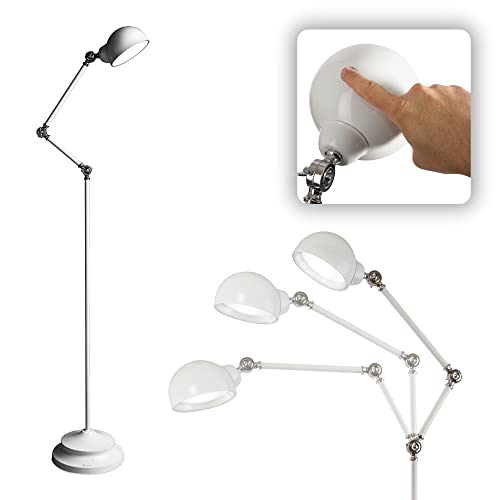 OttLite Prevention Pharmacy LED Floor Lamp, Adjustable, White | ClearSun LEDs Reduce Eyestrain | 3-Point Adjustable Neck | 3 Brightness Settings