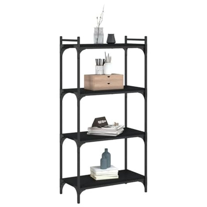 4-Tier Industrial Bookshelf, Black Open Bookcase with Metal Frame, Storage Display Rack for Living Room, Home Office, 23.6" x 11.8" x 47.2" - color: Black 7