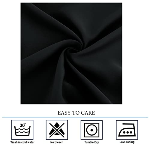 Diraysid Black Grommet Blackout Curtains for Bedroom Thermal Insulated Room Darkening Curtains Drapes, 42 x 54 inch, 2 Panels - color: Black, size: 42"W x 54"L (Pack of 2)