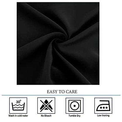 Diraysid Black Grommet Blackout Curtains for Bedroom Thermal Insulated Room Darkening Curtains Drapes, 42 x 54 inch, 2 Panels - color: Black, size: 42"W x 54"L (Pack of 2)