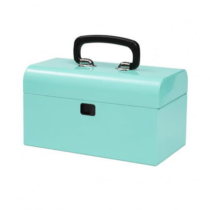 K.balt Retro Portable Mini Toolbox Teal Steel Tool Box - color: Teal, size: Retro