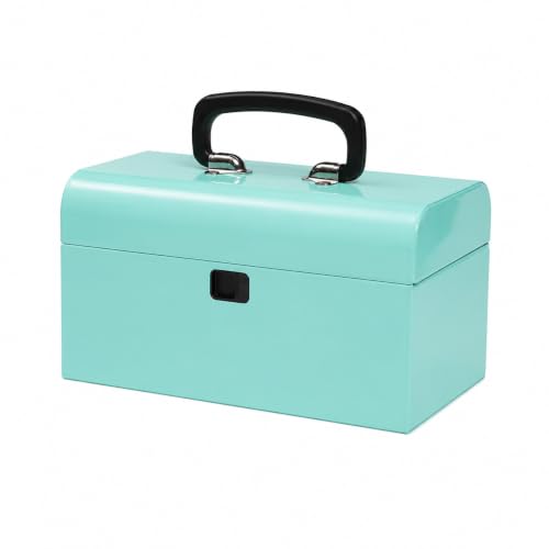 K.balt Retro Portable Mini Toolbox Teal Steel Tool Box - color: Teal, size: Retro
