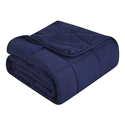 Weighted Blanket for Adults (20 lbs, 60" x 80") Queen Size Soft Cooling Heavy Blanket Sleeping, Apply to 190-210 lbs Body, Thick Breathable Blanket with Glass Bead, Easy Care - color: 01-navy Blue, size: 60"×80"-20lbs