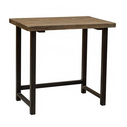 Alaterre Furniture Pomona Compact Writing Desk, Natural, 32”x21”x30” | Rustic Industrial Style Small Home Office Desk with Solid Wood Top, Metal Frame, Durable Lacquer Finish and Floor Levelers - style: Desk Only