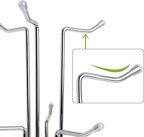 HULISEN Mug Tree for Large Cup, 6 Hook Countertop Coffee Mug Holder, Silver | Cup Rack for Counter, Stable Wide Base, Metal Stand for Kitchen Coffee Bar Display, Space-Saving, No Assembly Required - color: Silver