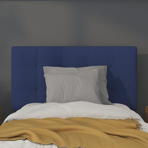 Quilted Tufted Upholstered Twin Size Headboard in Navy Fabric - color: Navy, size: Twin