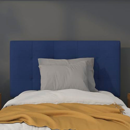 Quilted Tufted Upholstered Twin Size Headboard in Navy Fabric - color: Navy, size: Twin