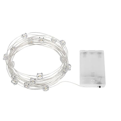 Cat String Lights,20 Led Fairy Light Indoor,Battery Powered Cute String Lights,Decorative String Light Indoor,Warm White,2M,Transparent Wire,for Kids Room,Bedroom,Dorm, Party Decor
