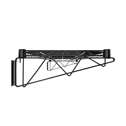 18" x 60" Black Epoxy Wire Wall Mount Shelf - color: Black, size: 18" x 60"