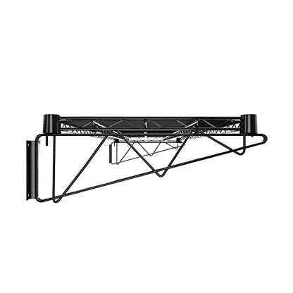 18" x 60" Black Epoxy Wire Wall Mount Shelf - color: Black, size: 18" x 60"