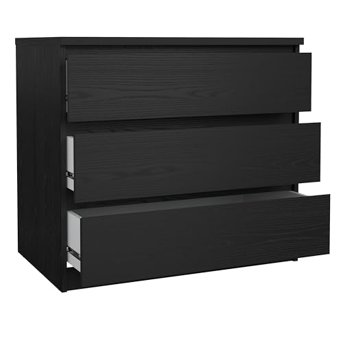 Tvilum Scottsdale 3 Drawer Chest in Black Woodgrain - color: Black Woodgrain