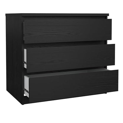 Tvilum Scottsdale 3 Drawer Chest in Black Woodgrain - color: Black Woodgrain