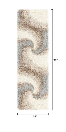 Rugs.com - Soft Touch Shag Rug – 7 Ft Runner Khaki Plush Shag Rug – Ultra-Thick 1.5-Inch Pile, Perfect for Hallways, Entryways, and Bedrooms - color: Khaki, size: 2' x 6'7" (Runner)