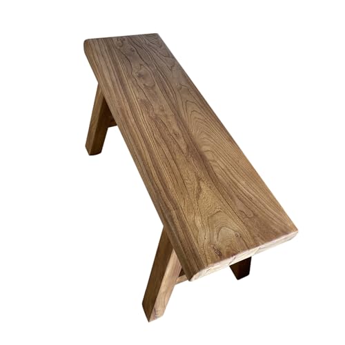 Small Entryway Indoor Wooden Bench,Rustic Farmhouse Benches for Table,Vintage Noodle Narrow Wood Long Bench Seat,for Kitchen,Entry way,Hallway,Living Dining Room,Window,Bedroom 19.6x10.2x17.7in - size: 19.6 x 10.2 x 17.7 in