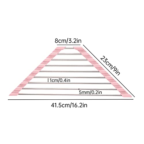 Tomorotec Triangle Foldable Dish Drying Rack, Small Roll-Up Stainless Steel Over Sink Drainer for Kitchen Sink Corner, Rustproof Multipurpose Organizer(Pink) | BPA-Free Food-Grade Silicone Edges Foldable Waterproof Rustproof Heavy-Duty Space Saver Heat Re